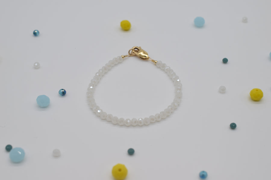 Bracelet - Creamy White Sparkle 3 mm Adult