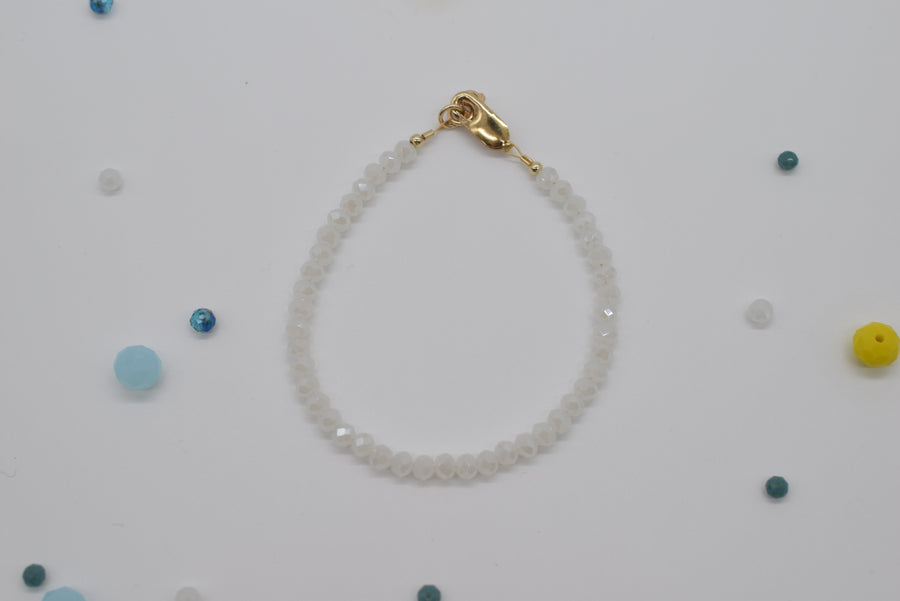 Bracelet - Creamy White Sparkle 3 mm Adult