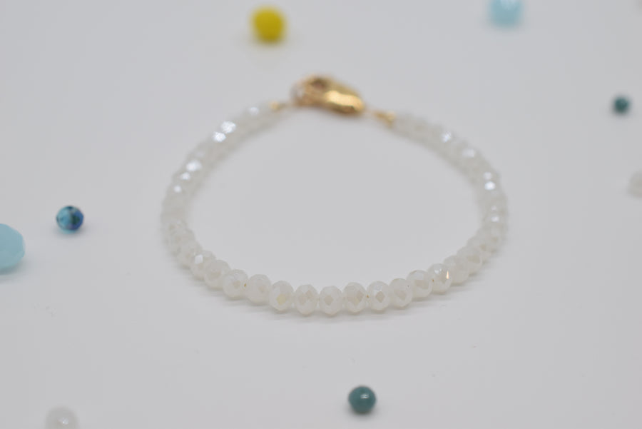 Bracelet - Creamy White Sparkle 3 mm Adult