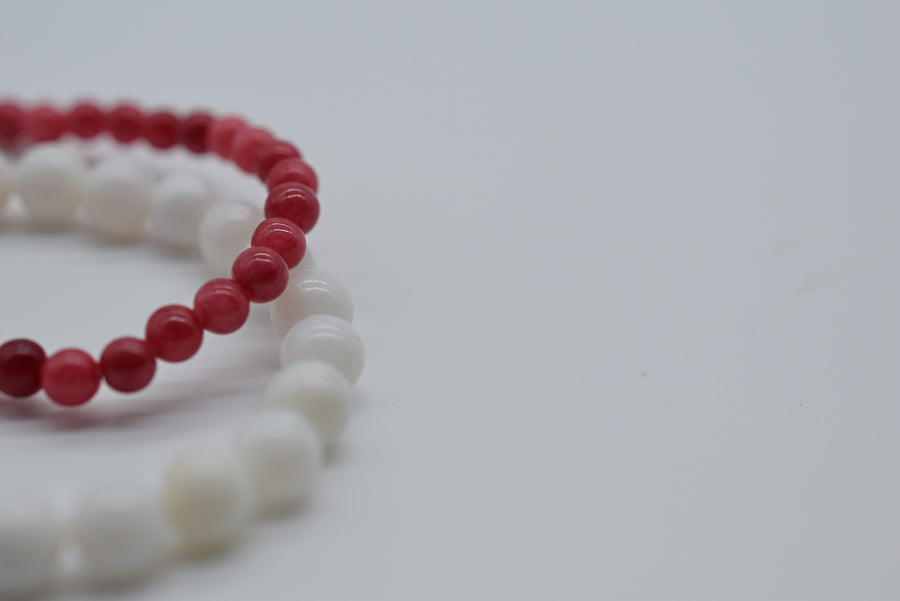 Bracelet - RED JADE 4mm Gemstone - adult